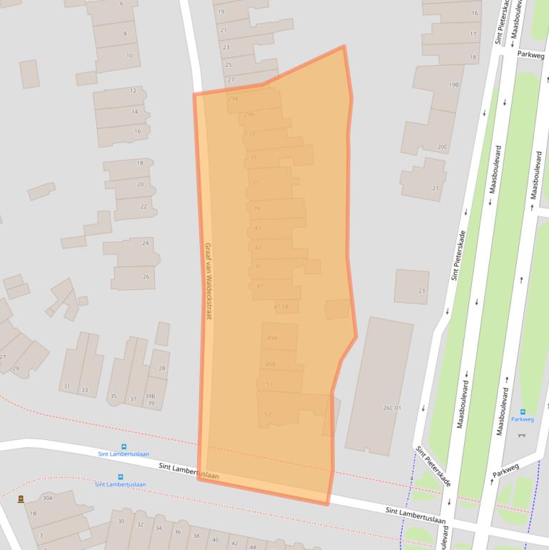 Kaart van postcodegebied 6212AN.