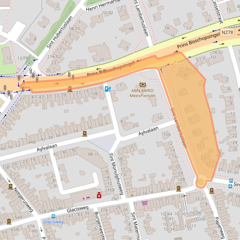 Kaart van postcodegebied 6212AR.
