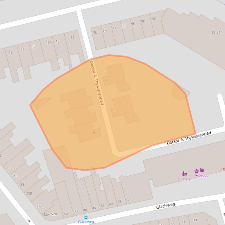 Kaart van postcodegebied 6212AW.