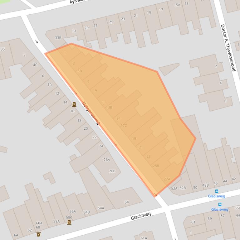 Kaart van postcodegebied 6212BJ.