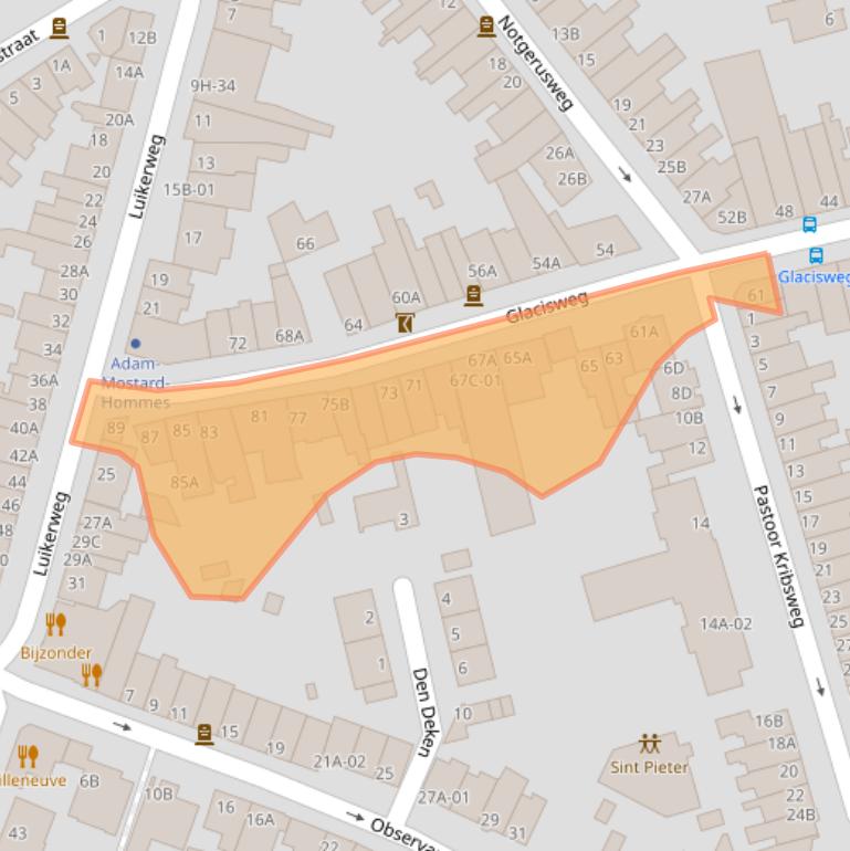 Kaart van postcodegebied 6212BN.