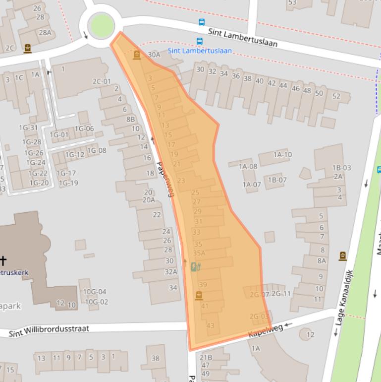 Kaart van postcodegebied 6212CC.