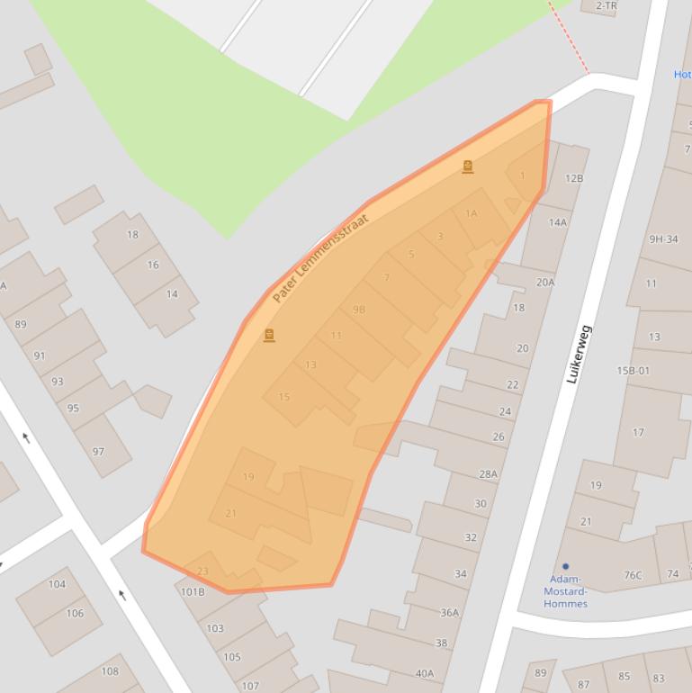 Kaart van postcodegebied 6212EX.