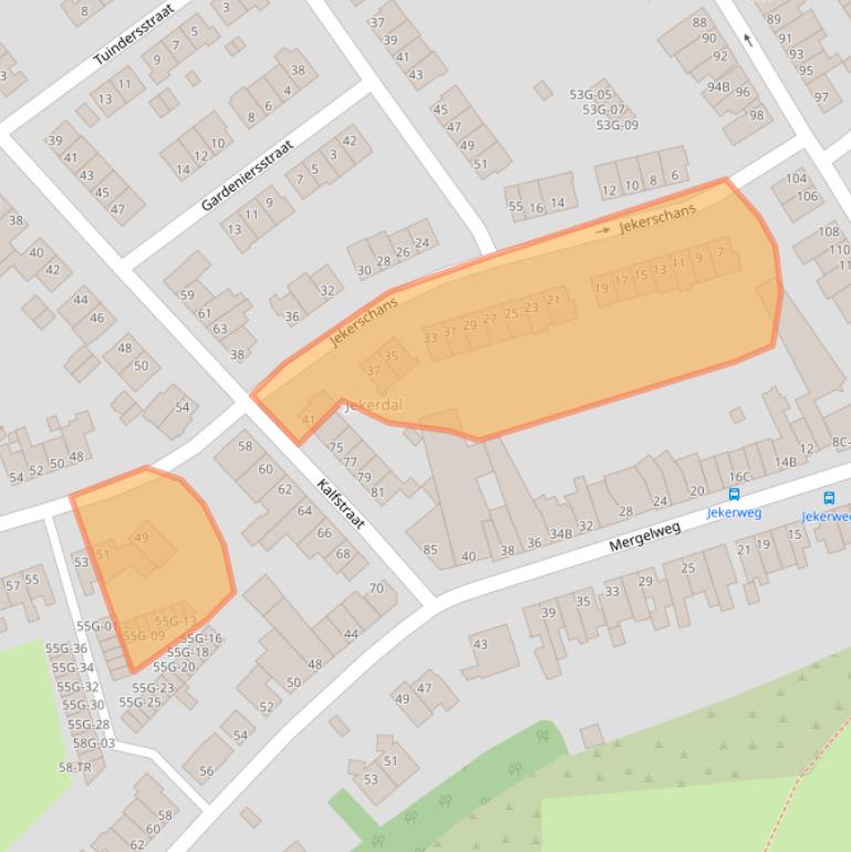 Kaart van postcodegebied 6212GG.
