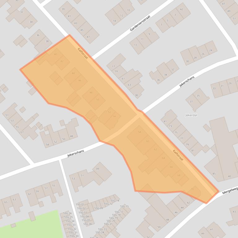 Kaart van postcodegebied 6212GX.