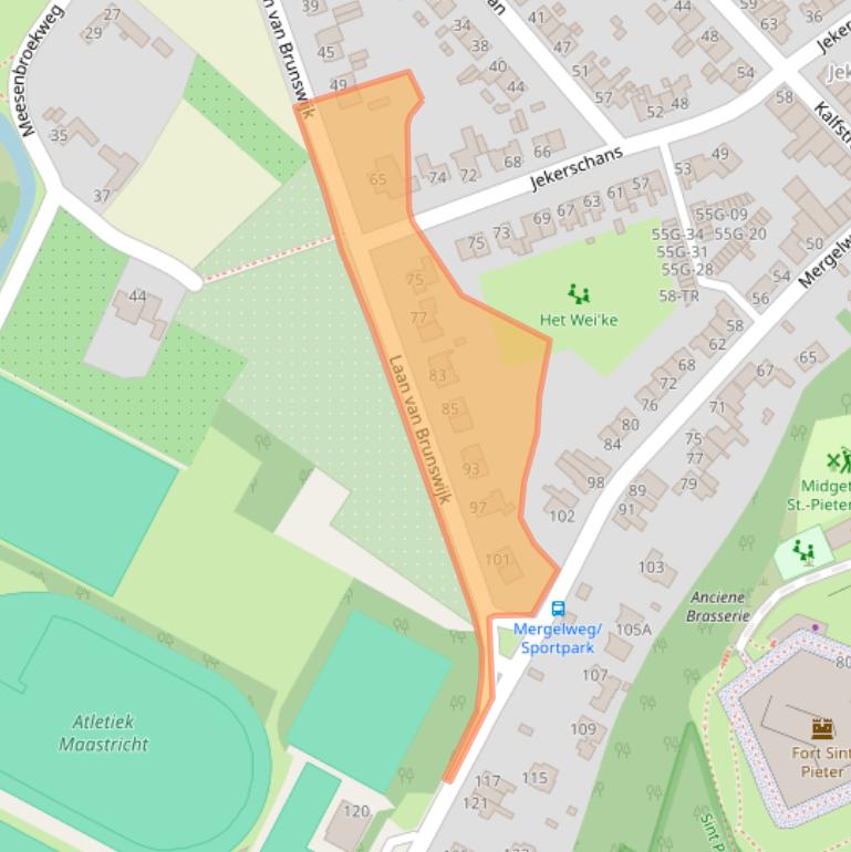 Kaart van postcodegebied 6212HD.