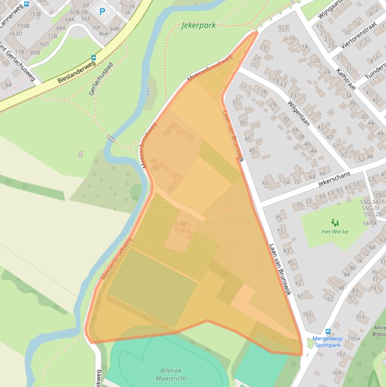 Kaart van postcodegebied 6212HH.