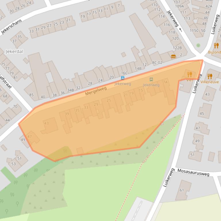 Kaart van postcodegebied 6212XA.