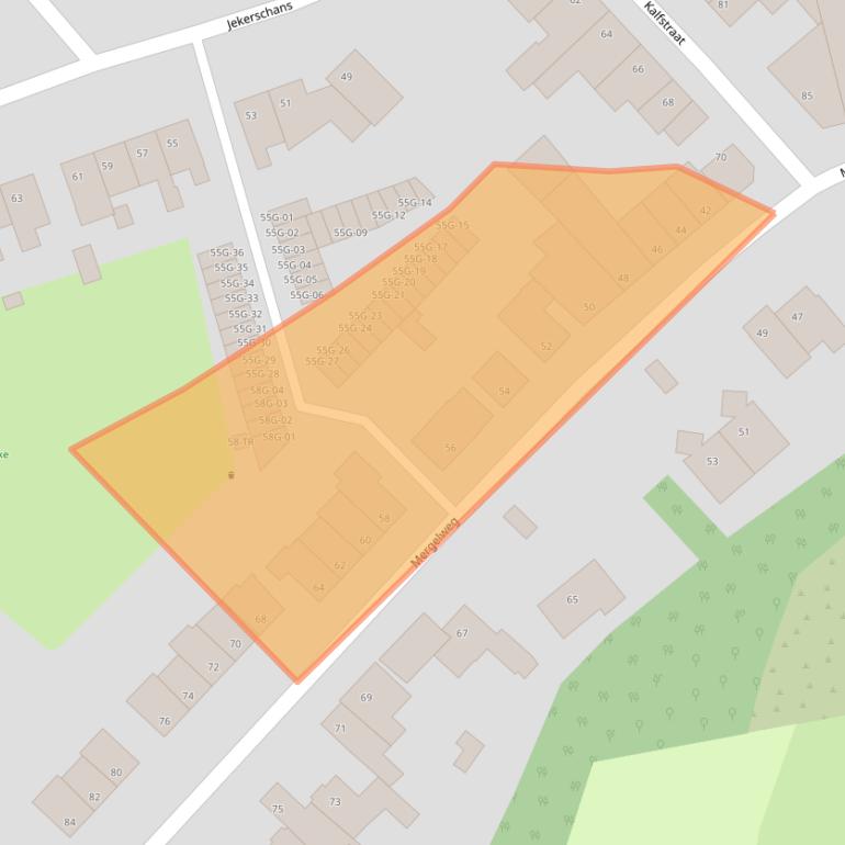 Kaart van postcodegebied 6212XJ.