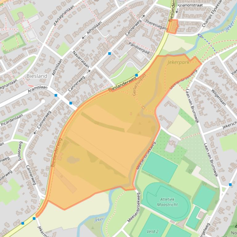 Kaart van postcodegebied 6213AE.