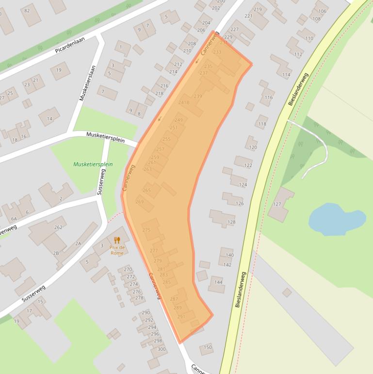 Kaart van postcodegebied 6213BE.