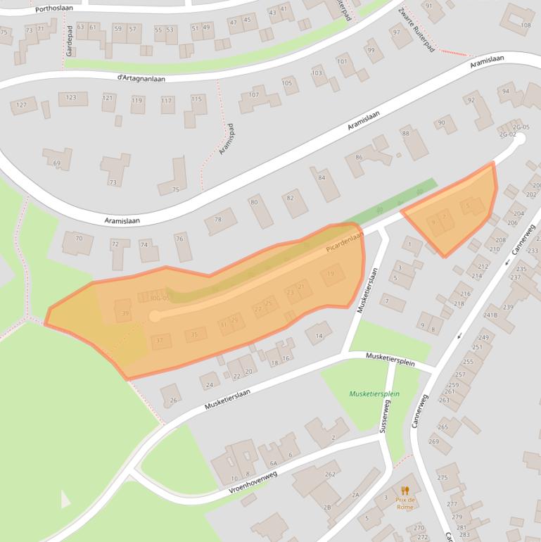 Kaart van postcodegebied 6213BS.