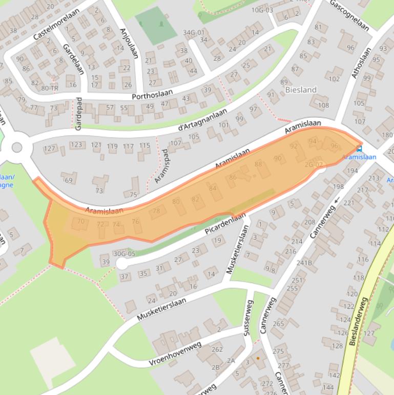Kaart van postcodegebied 6213BV.