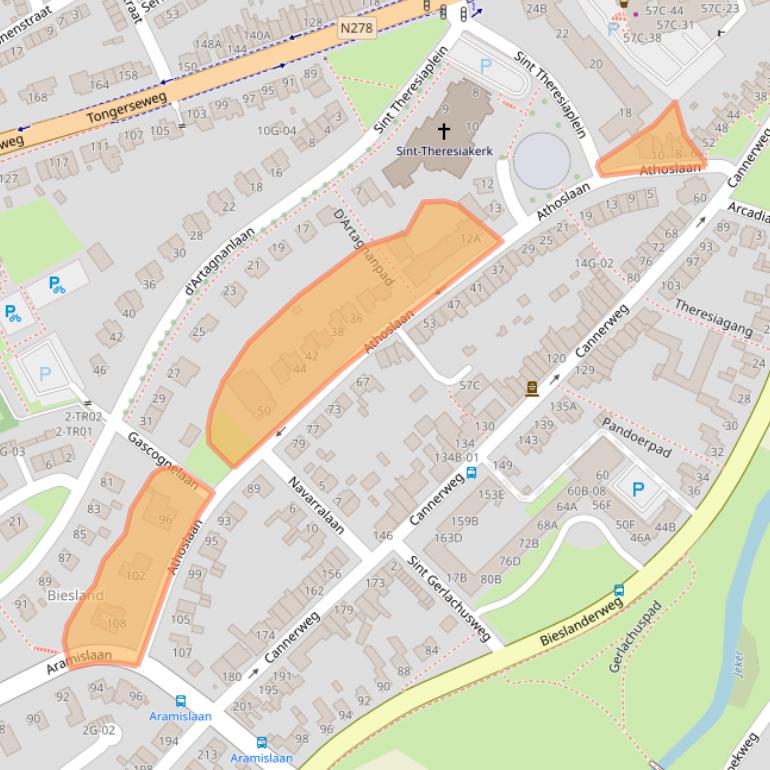 Kaart van postcodegebied 6213CD.