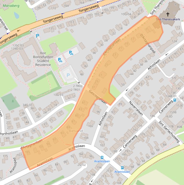 Kaart van postcodegebied 6213CH.