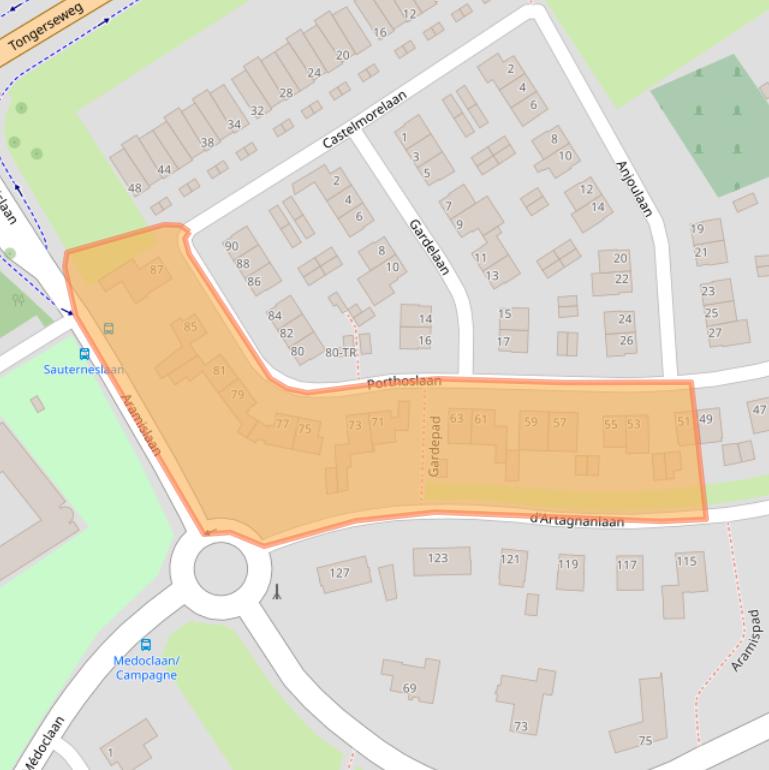 Kaart van postcodegebied 6213CP.