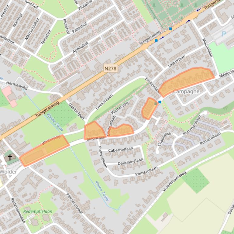 Kaart van postcodegebied 6213EG.