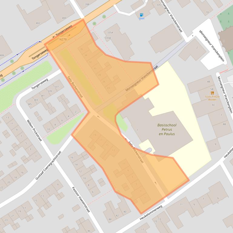 Kaart van postcodegebied 6213HN.