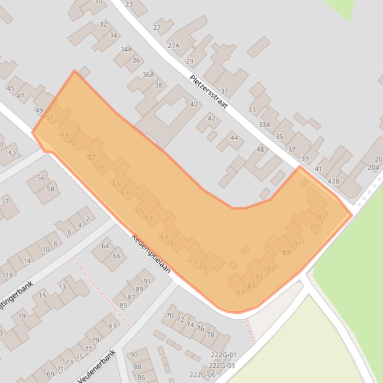 Kaart van postcodegebied 6213JD.