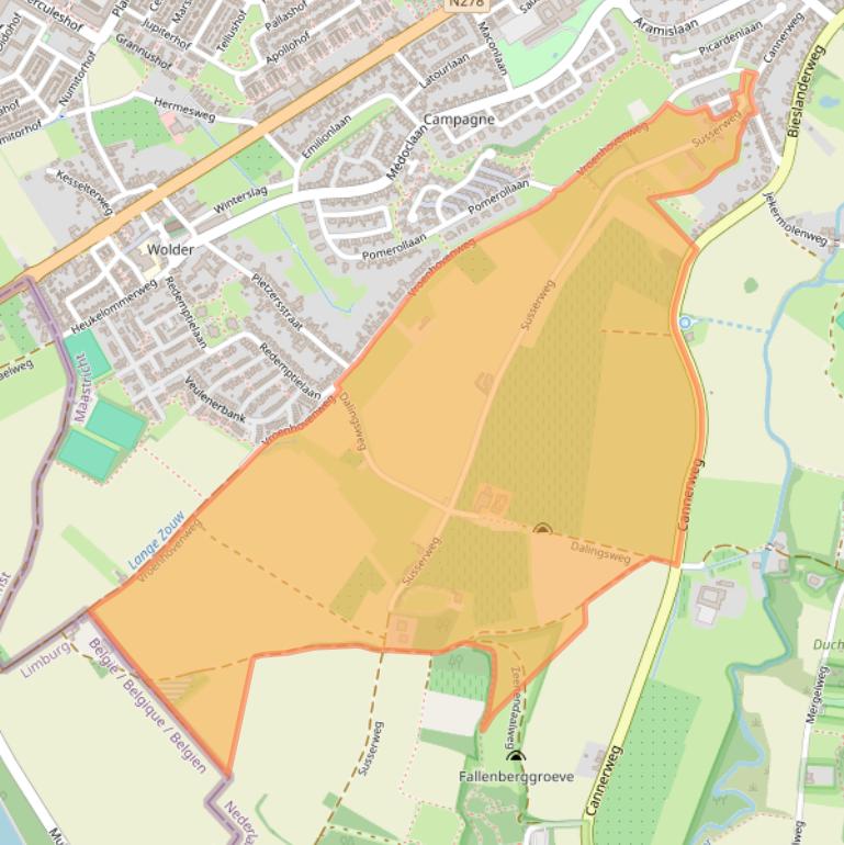 Kaart van postcodegebied 6213NE.