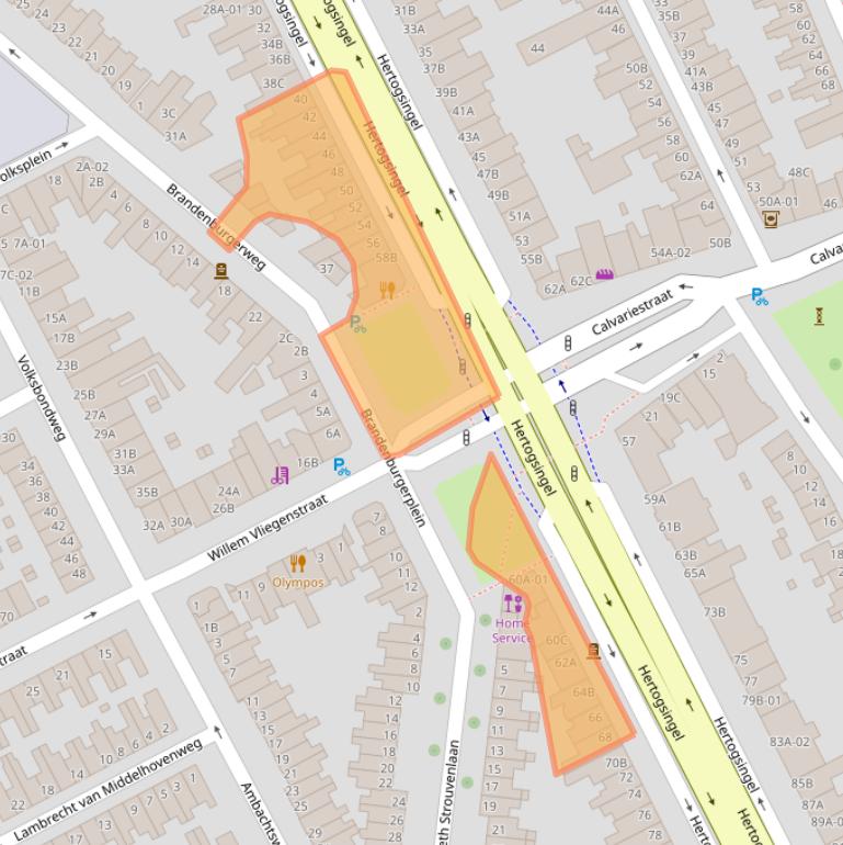 Kaart van postcodegebied 6214AE.