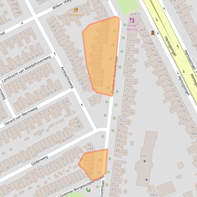 Kaart van postcodegebied 6214AZ.