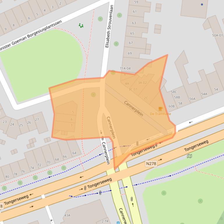 Kaart van postcodegebied 6214BA.