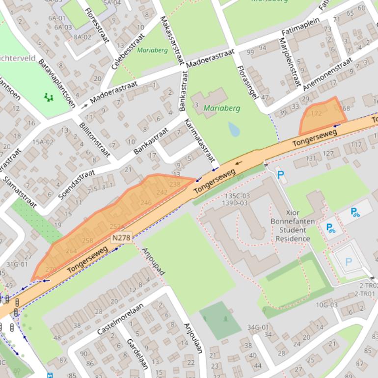 Kaart van postcodegebied 6214BE.