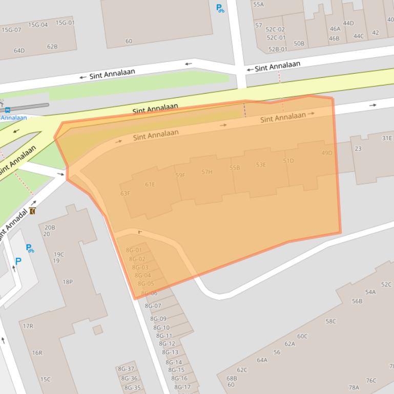 Kaart van postcodegebied 6214DA.