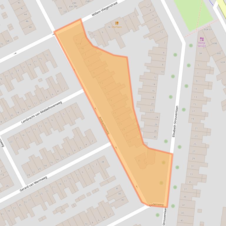 Kaart van postcodegebied 6214RX.