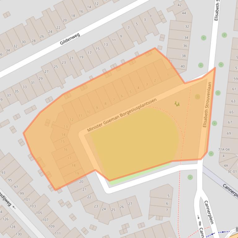 Kaart van postcodegebied 6214SC.