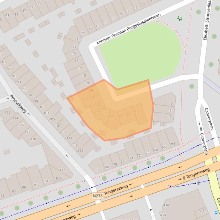 Kaart van postcodegebied 6214SE.