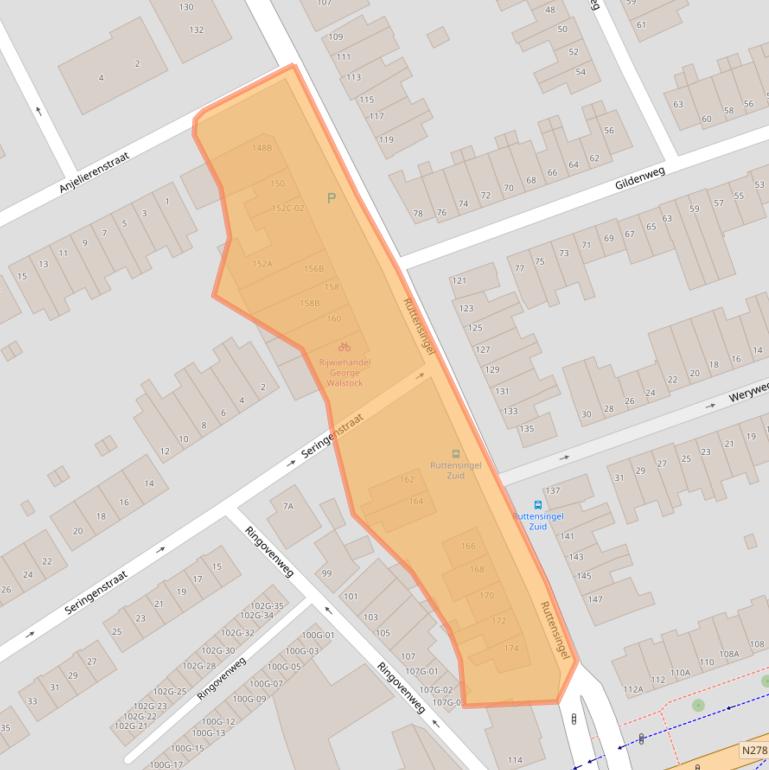 Kaart van postcodegebied 6214SV.