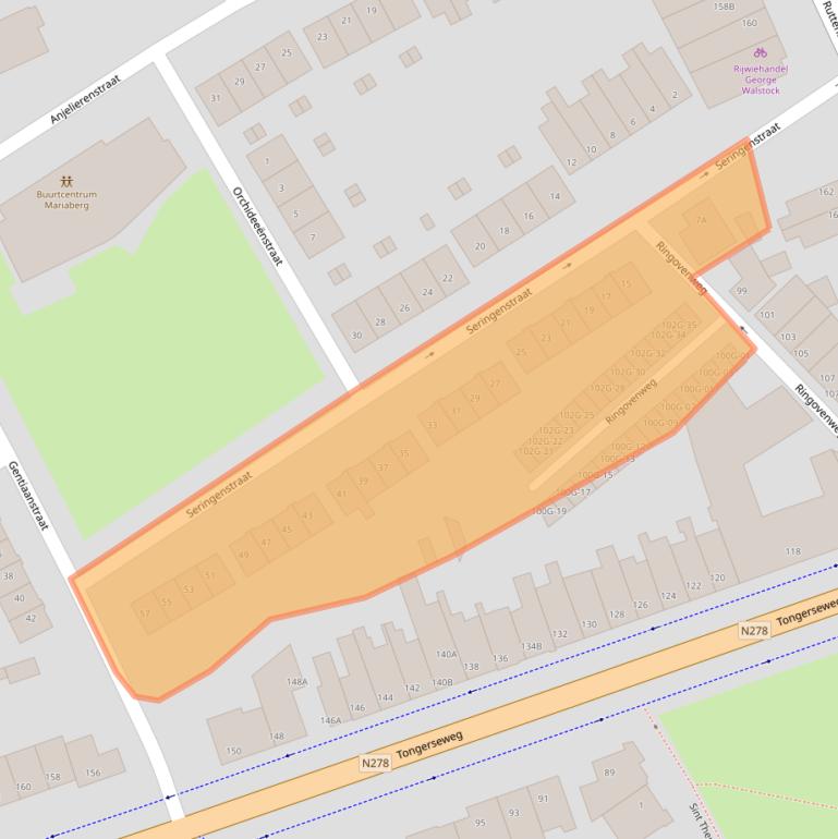 Kaart van postcodegebied 6214VG.