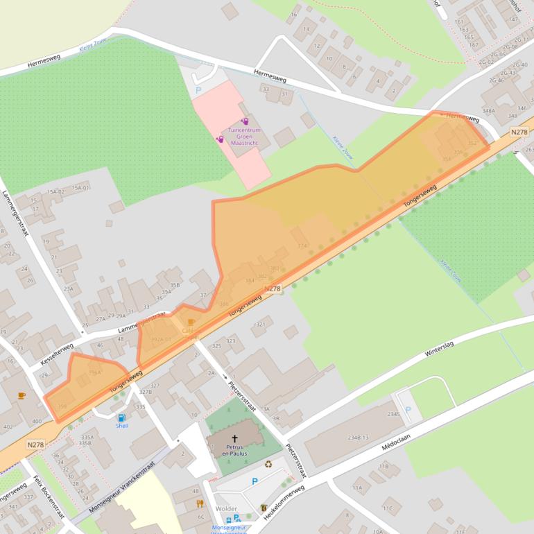 Kaart van postcodegebied 6215AD.