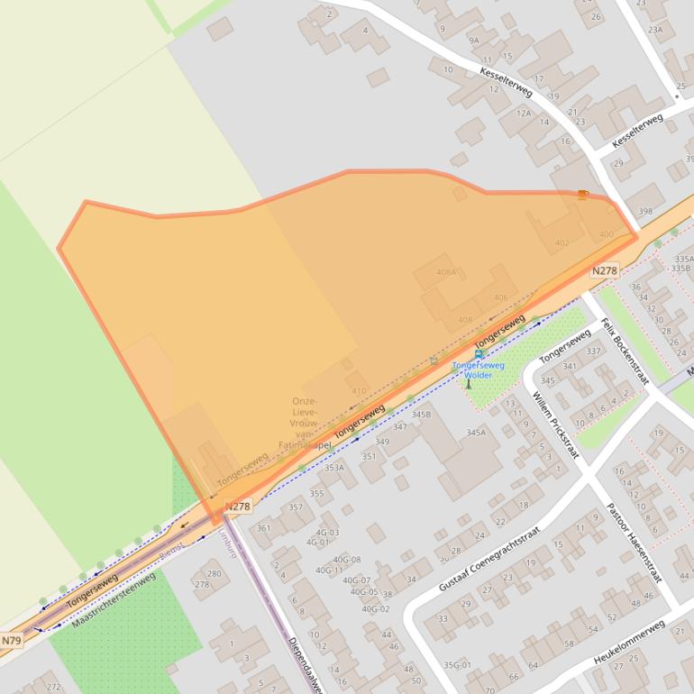 Kaart van postcodegebied 6215AE.