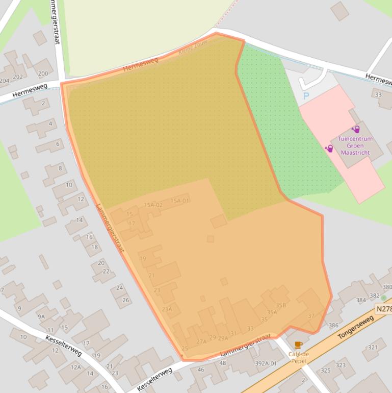 Kaart van postcodegebied 6215AH.