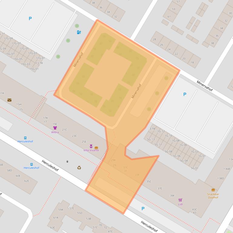 Kaart van postcodegebied 6215BG.