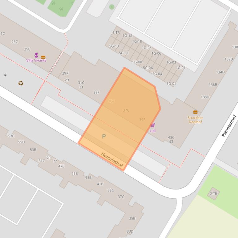 Kaart van postcodegebied 6215BH.