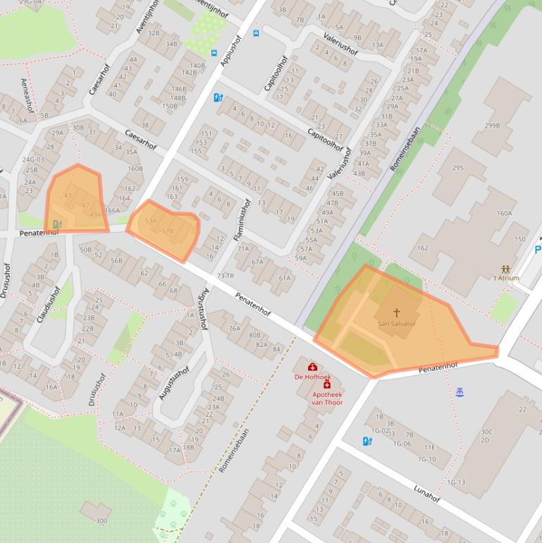 Kaart van postcodegebied 6215BX.