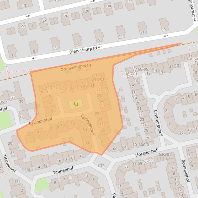 Kaart van postcodegebied 6215EB.