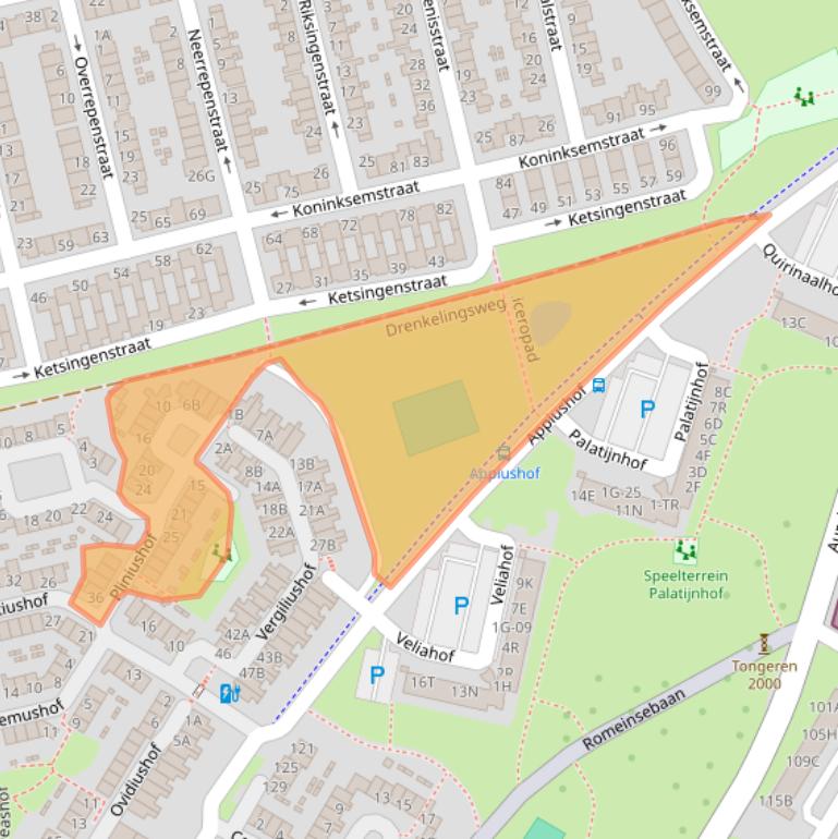 Kaart van postcodegebied 6215EK.