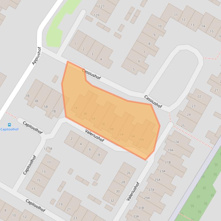 Kaart van postcodegebied 6215GB.