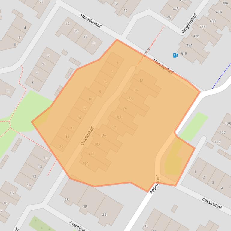 Kaart van postcodegebied 6215GE.