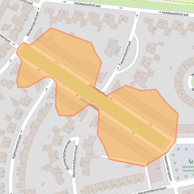 Kaart van postcodegebied 6215JD.