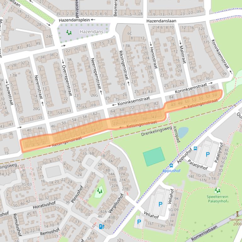Kaart van postcodegebied 6215KM.