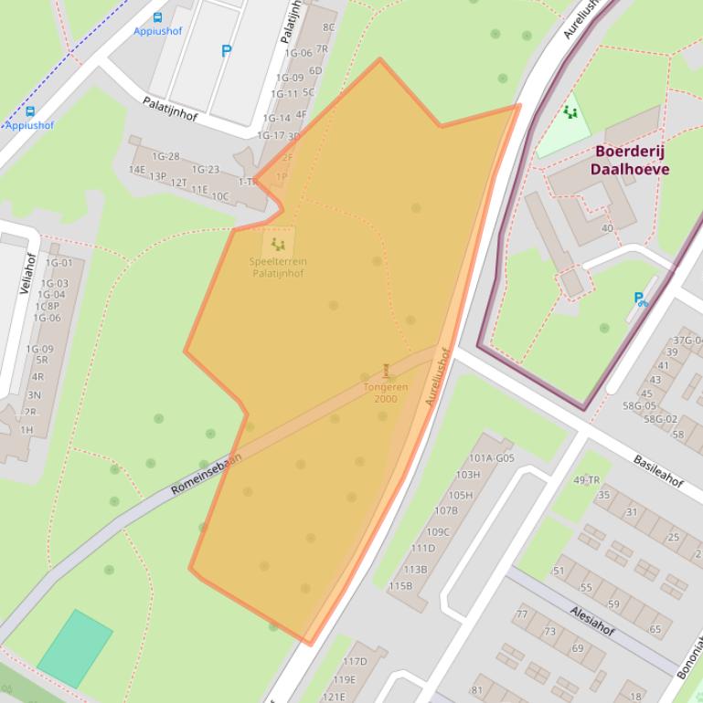 Kaart van postcodegebied 6215PS.