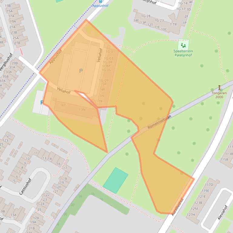 Kaart van postcodegebied 6215PZ.