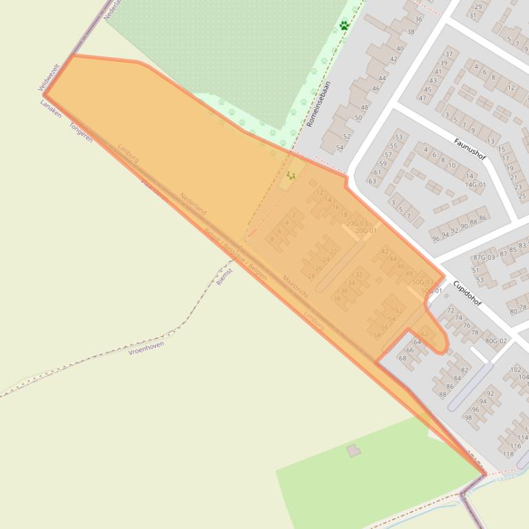 Kaart van postcodegebied 6215SH.