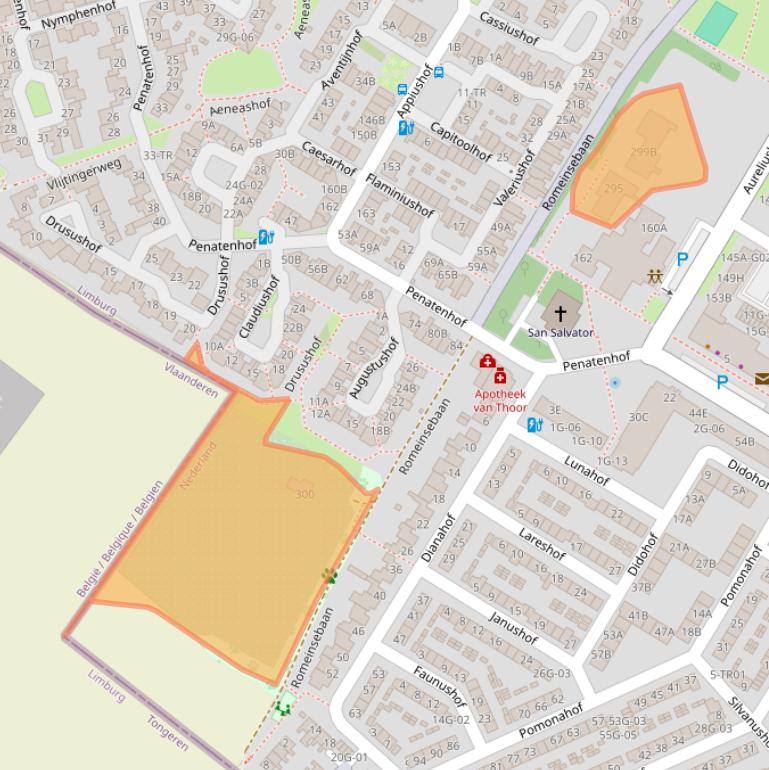 Kaart van postcodegebied 6215SK.